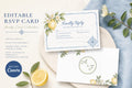 Amalfi Coast RSVP Card Template | Editable Canva Wedding RSVP | Mediterranean Lemon Response Card | Italy Wedding | Instant Download