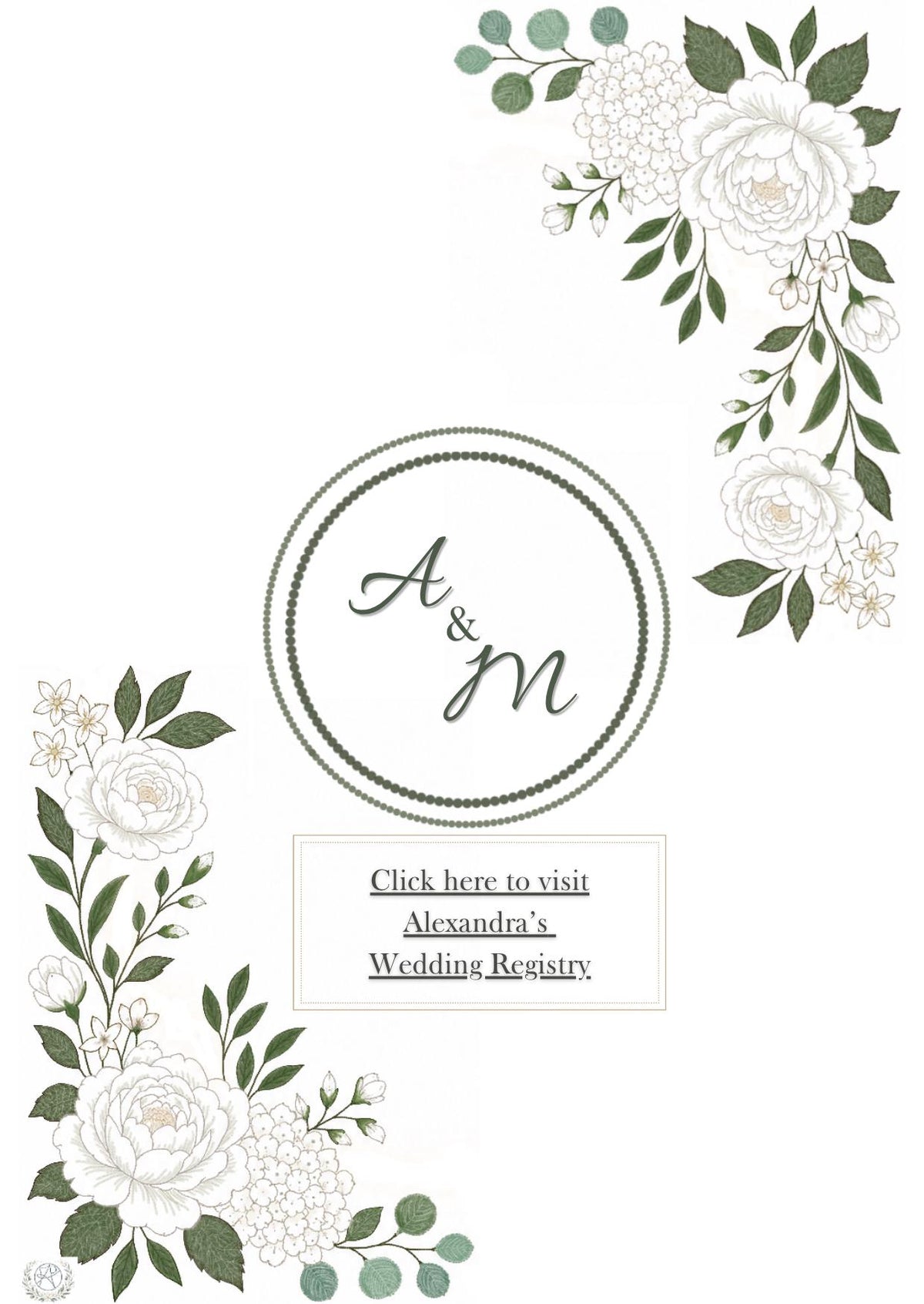 Animated White Garden Bridal Shower Invitation | Editable Canva Bridal Shower Invite | Digital Floral Shower Invitation with Registry Link |