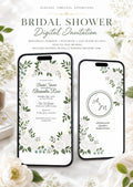 Animated White Garden Bridal Shower Invitation | Editable Canva Bridal Shower Invite | Digital Floral Shower Invitation with Registry Link |