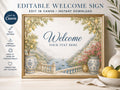 Amalfi Coast Wedding Reception Sign Bundle | Editable Canva Welcome Signs, Table Numbers & Tabletop Signs