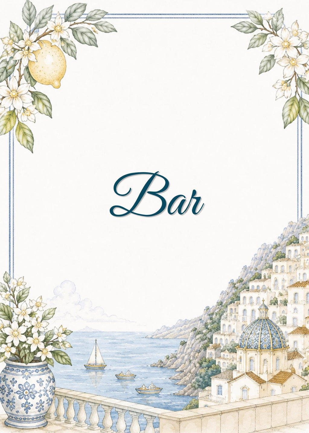 Editable Amalfi Coast Wedding Signs Bundle | 21 Reception Table Signs | Italian Lemon Wedding Decor | Printable Canva Templates