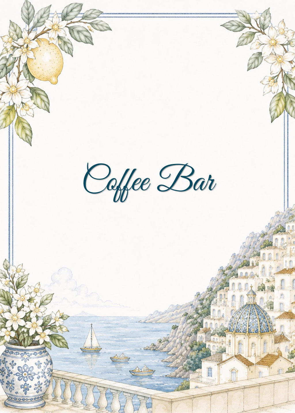 Editable Amalfi Coast Wedding Signs Bundle | 21 Reception Table Signs | Italian Lemon Wedding Decor | Printable Canva Templates