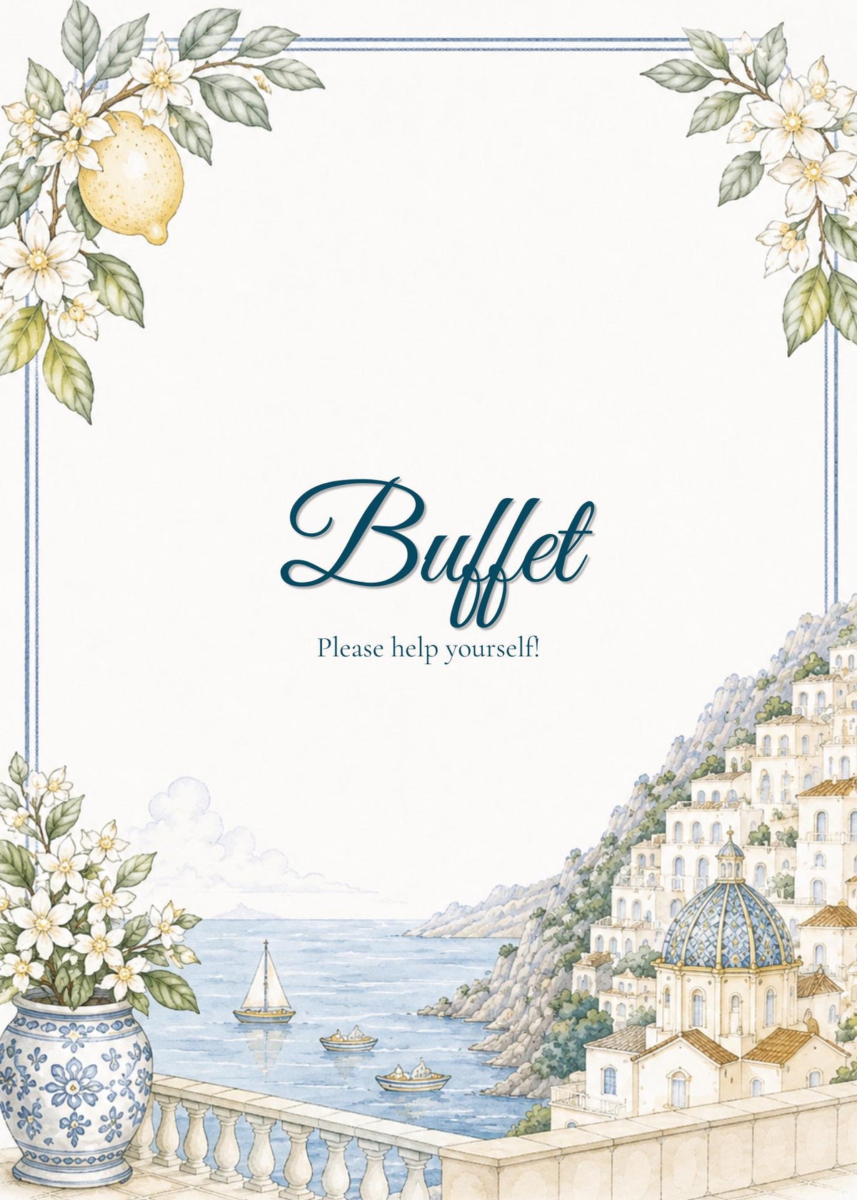 Editable Amalfi Coast Wedding Signs Bundle | 21 Reception Table Signs | Italian Lemon Wedding Decor | Printable Canva Templates