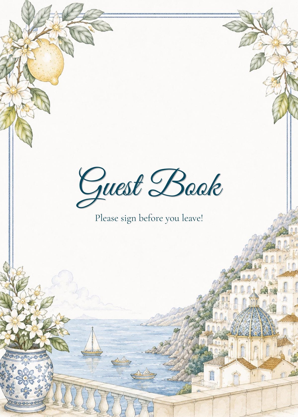 Editable Amalfi Coast Wedding Signs Bundle | 21 Reception Table Signs | Italian Lemon Wedding Decor | Printable Canva Templates