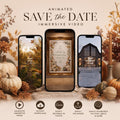 Cinematic Wedding Invite Video, Editable in Canva, Save the Date for Autumn Celebrations