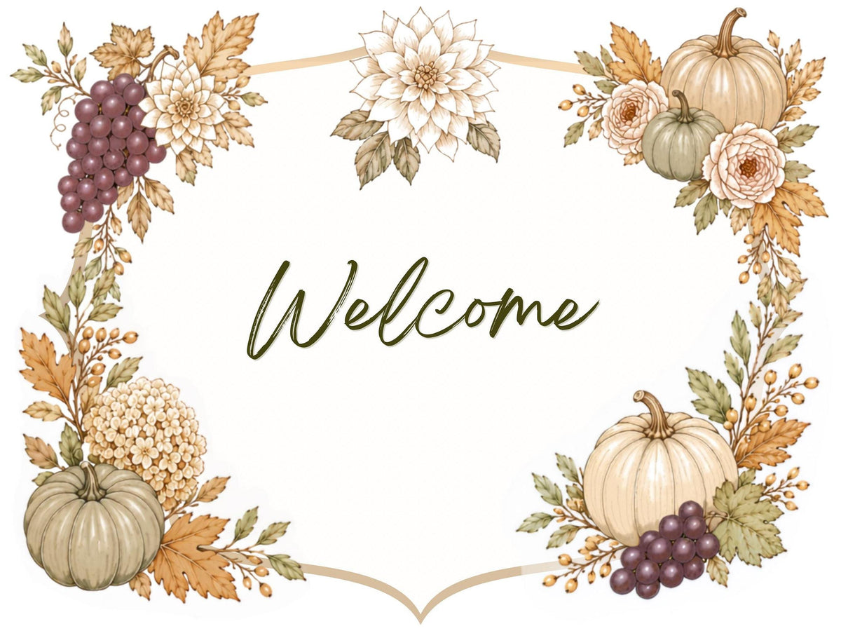 Editable Autumn Harvest Wedding Welcome Sign Bundle, 2 Canva Templates for Fall