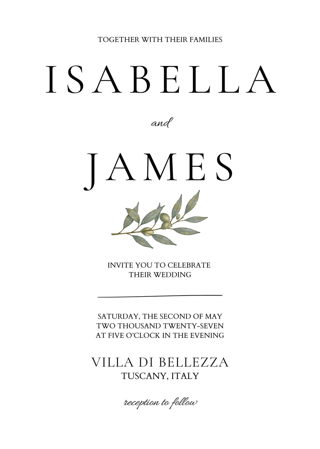 Minimal Olive Wedding Invitation Suite, Editable Canva Templates with RSVP and Details