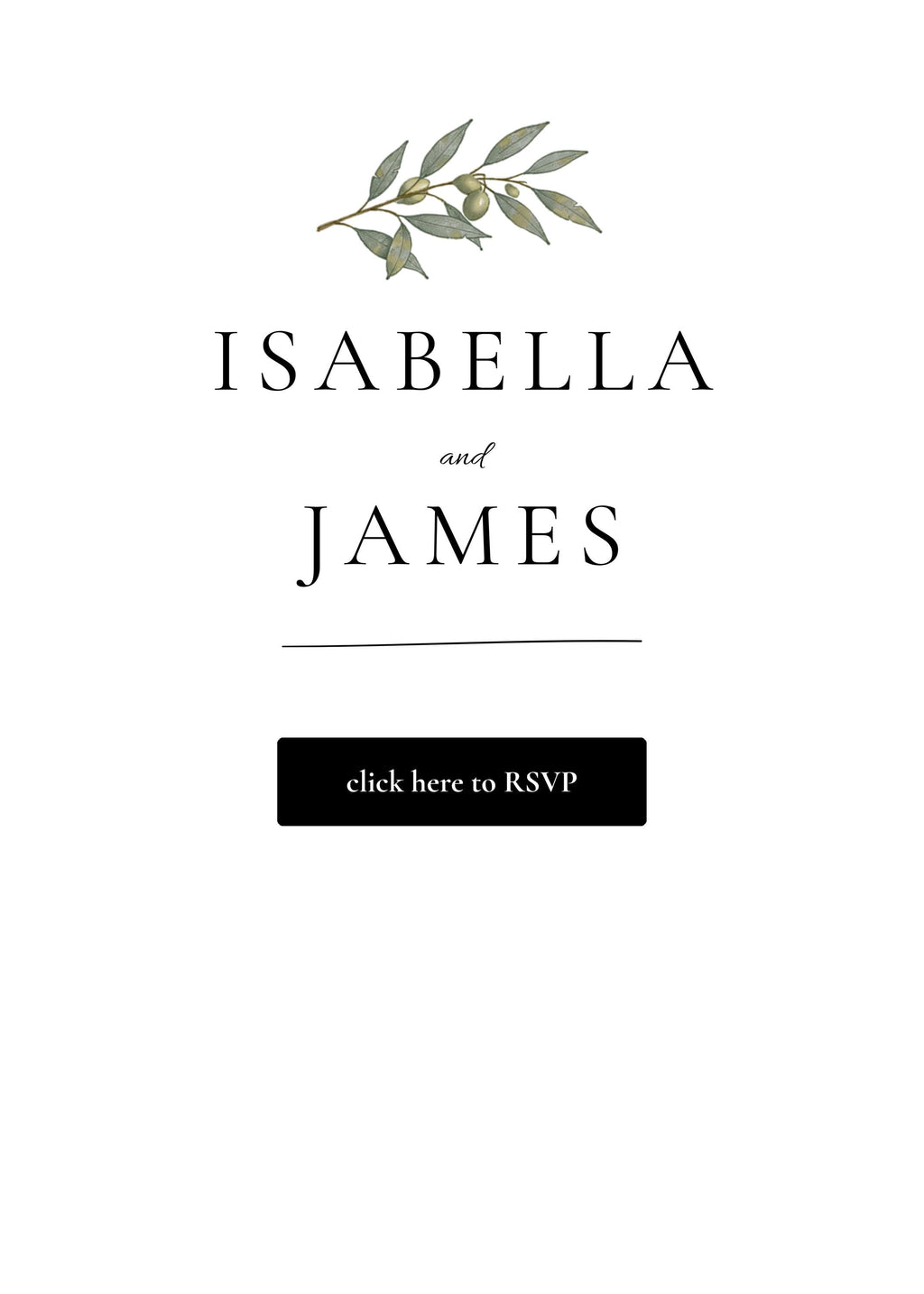 Minimal Olive Wedding Invitation Suite, Editable Canva Templates with RSVP and Details