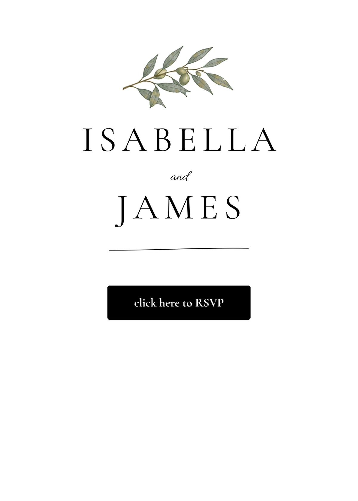 Minimal Olive Wedding Invitation Suite, Editable Canva Templates with RSVP and Details