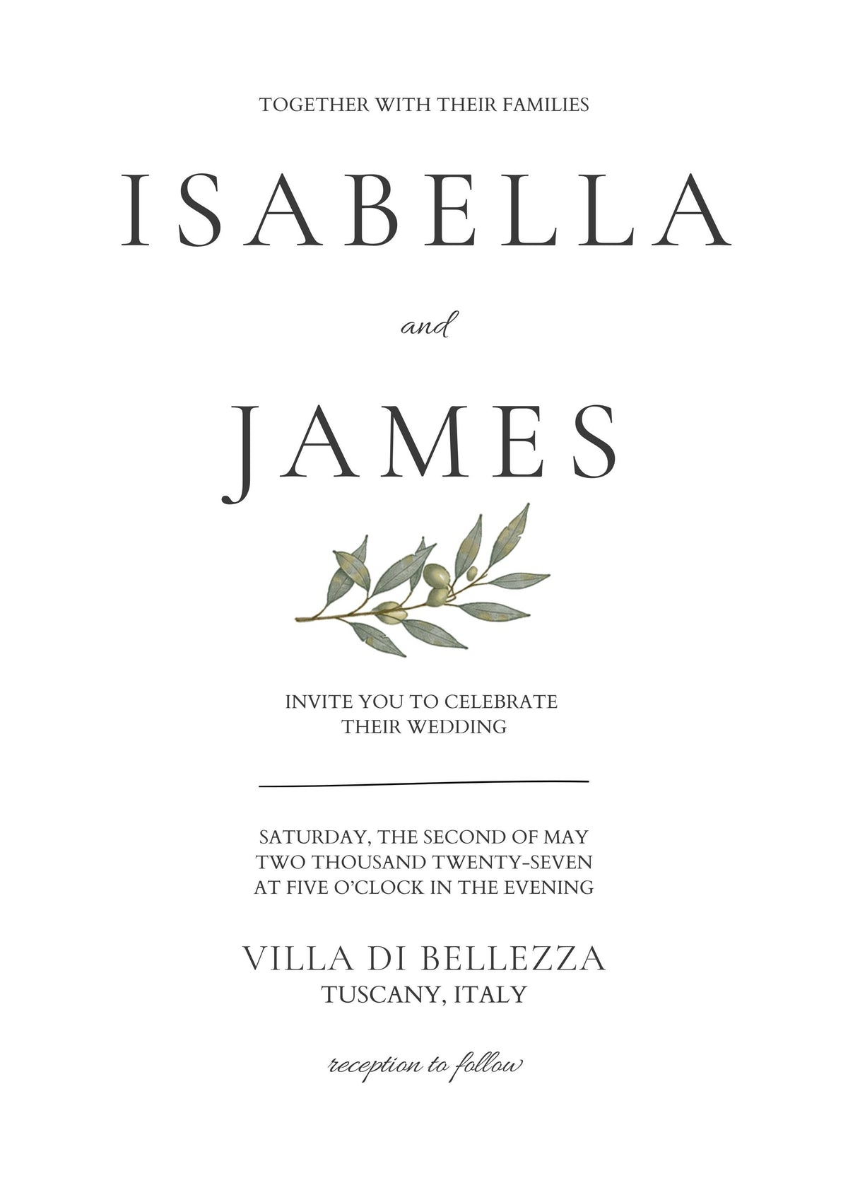 Minimal Olive Wedding Invitation Suite, Editable Canva Templates with RSVP and Details