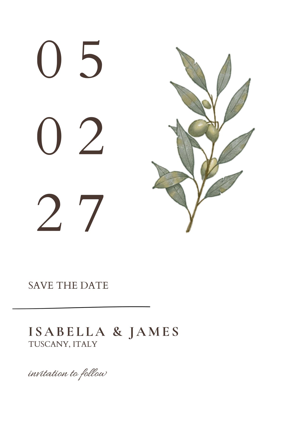 Minimal Olive Wedding Invitation Suite, Editable Canva Templates with RSVP and Details