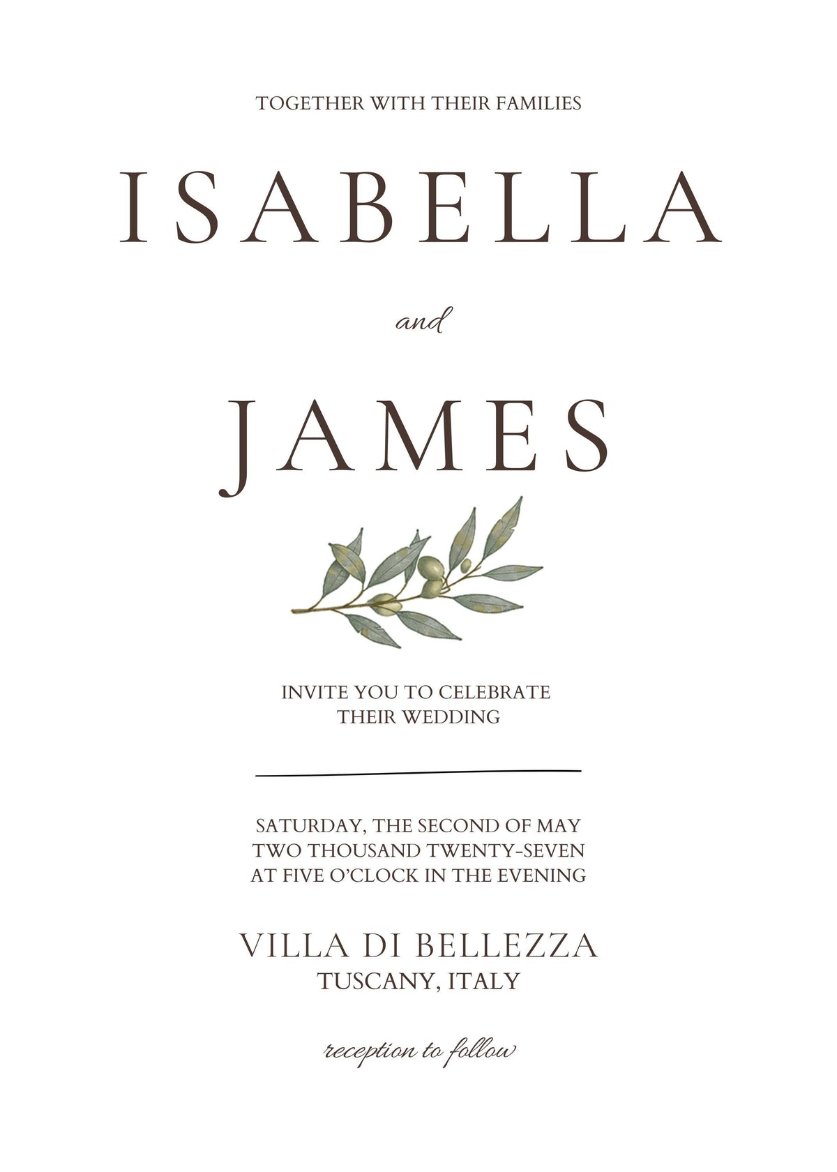 Minimal Olive Wedding Invitation Suite, Editable Canva Templates with RSVP and Details