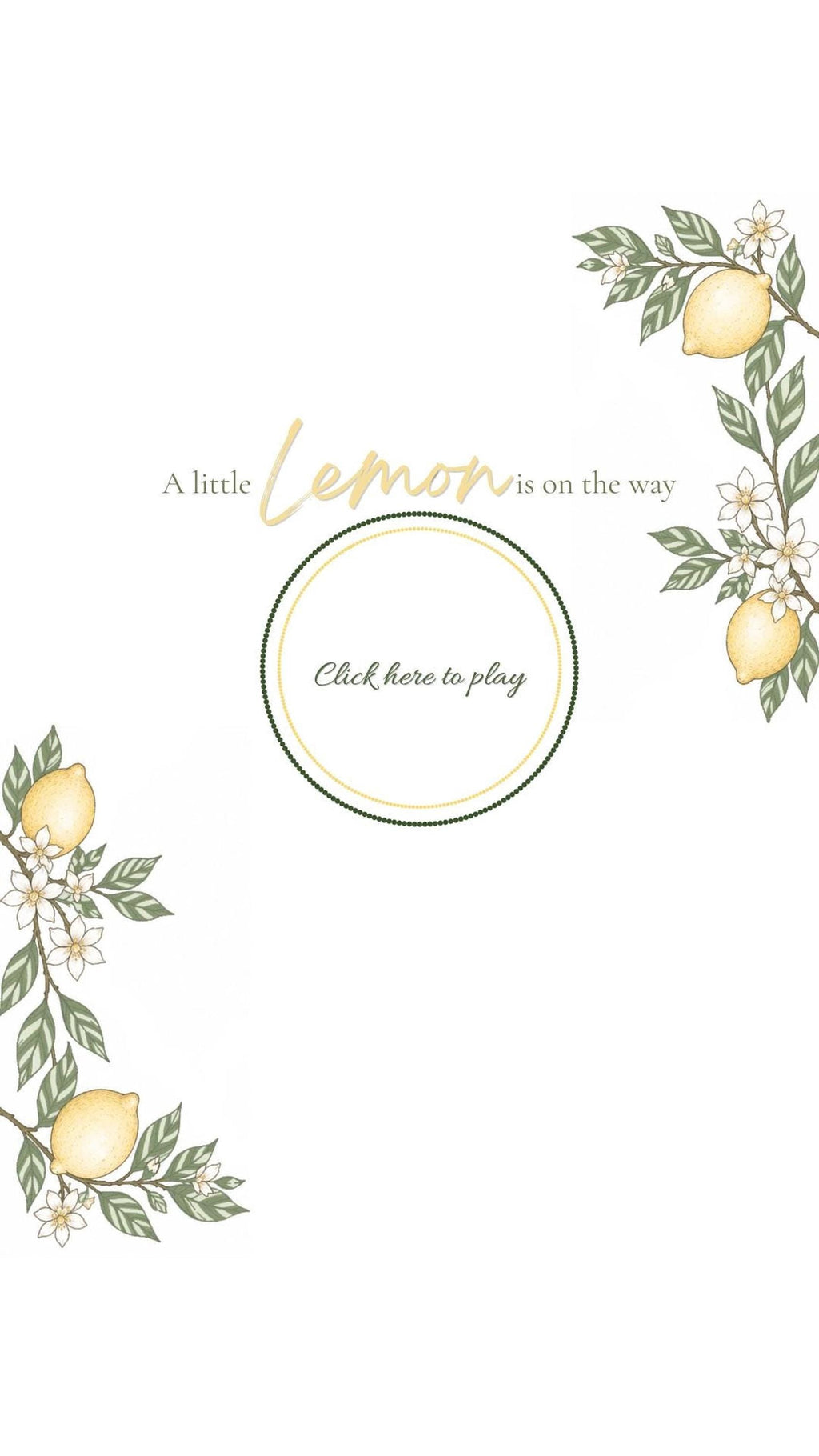Animated Lemon Baby Shower Invitation, Editable Canva Video with Registry Link