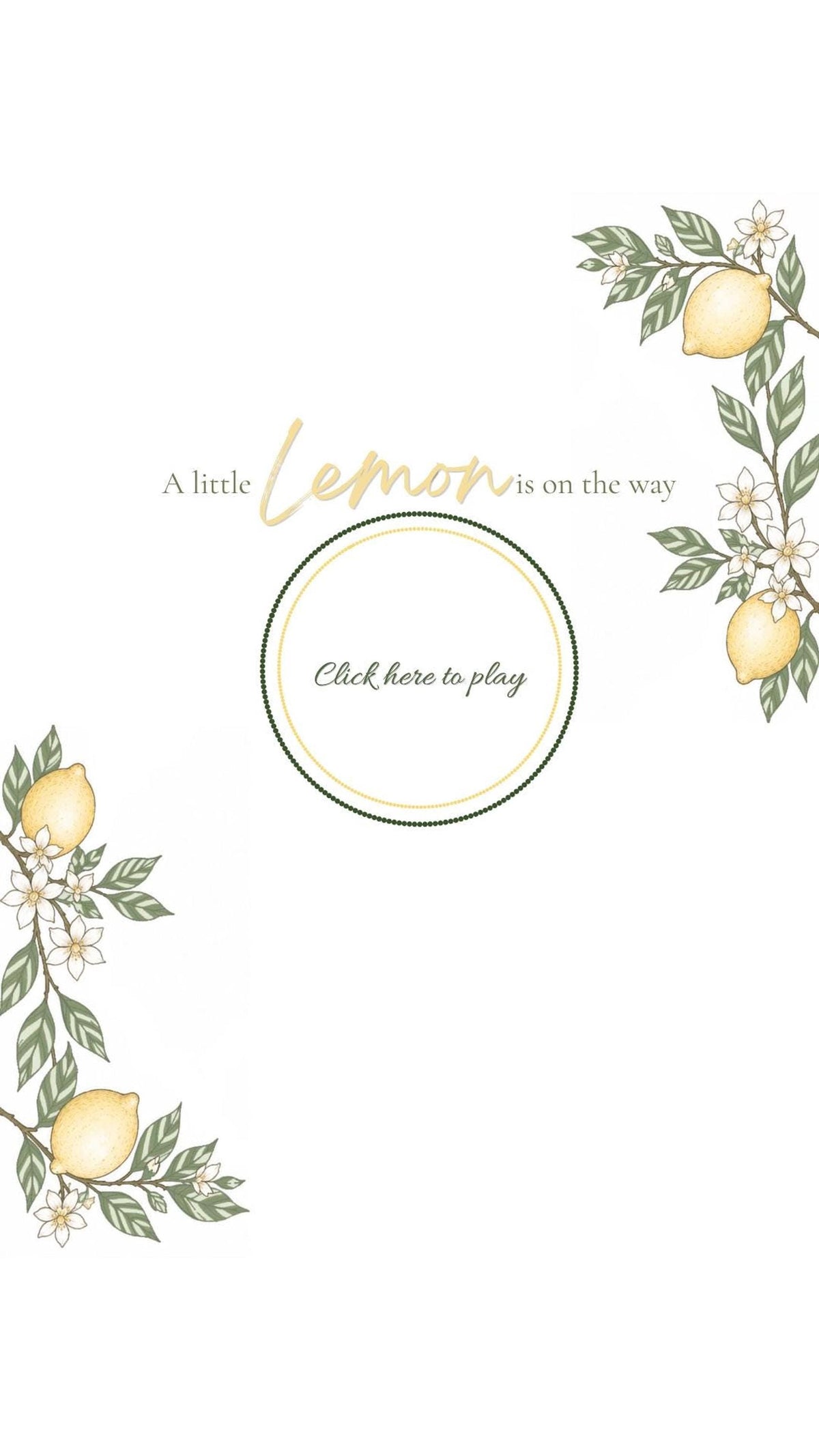 Animated Lemon Baby Shower Invitation, Editable Canva Video with Registry Link