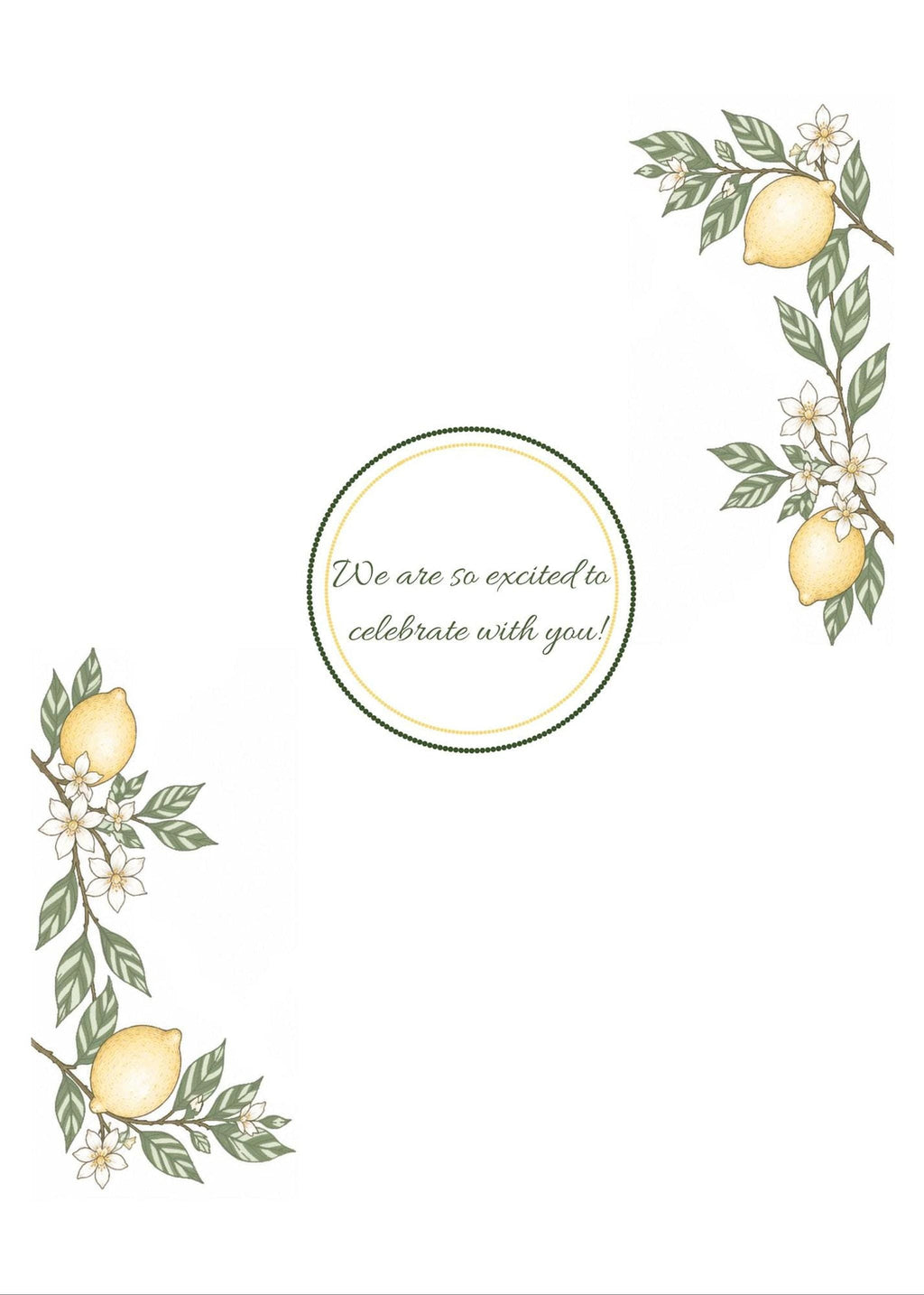 Editable Lemon Baby Shower Invitation Template, Amalfi Coast Design for Canva