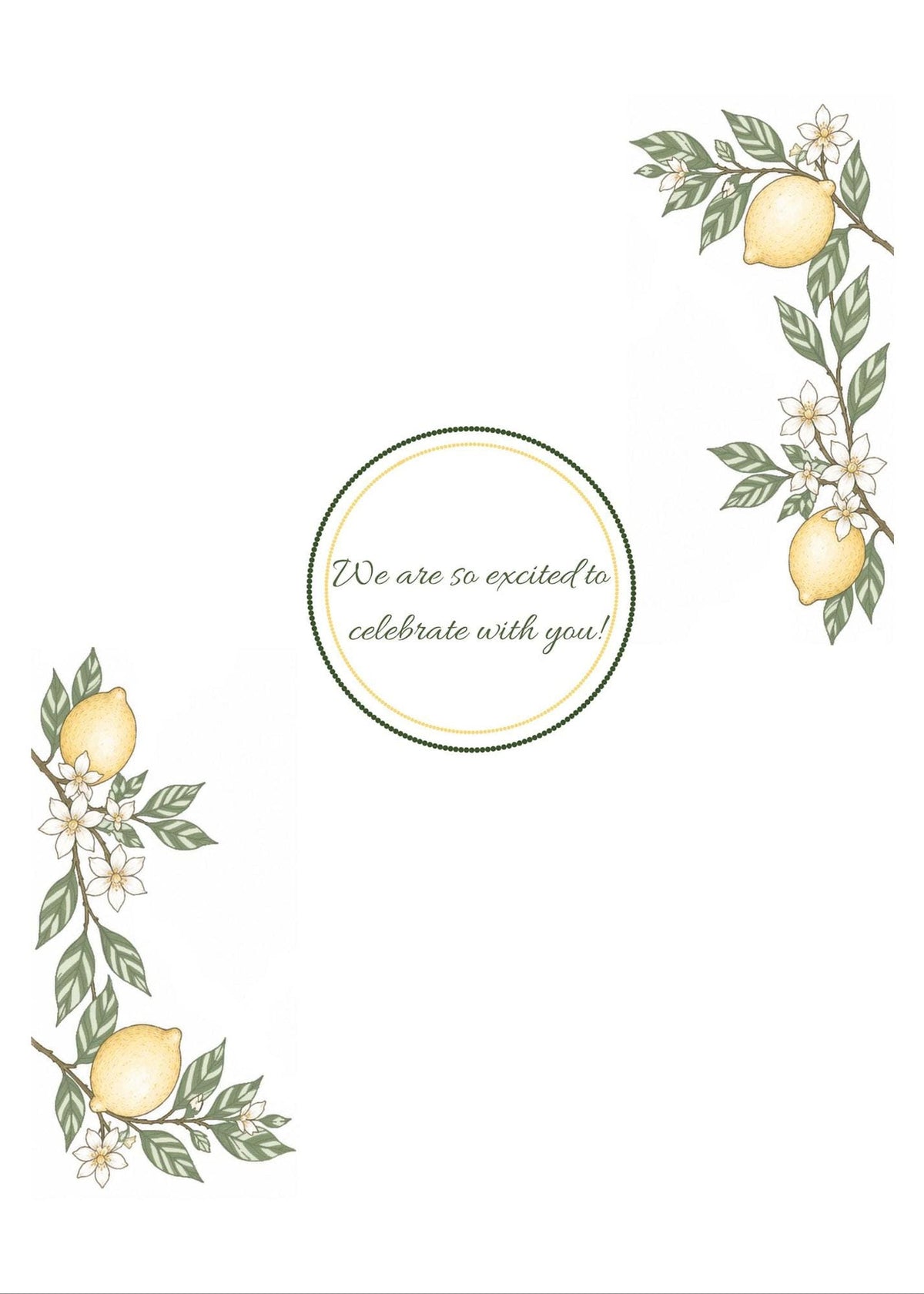 Editable Lemon Baby Shower Invitation Template, Amalfi Coast Design for Canva
