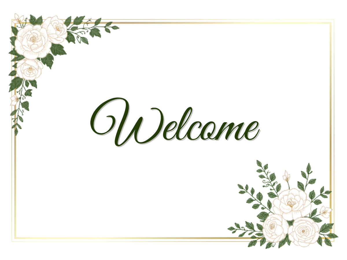 White Garden Wedding Sign Bundle | 33+ Editable Canva Reception Signs | Welcome Signs, Table Numbers & Tabletop Signs | Instant Download
