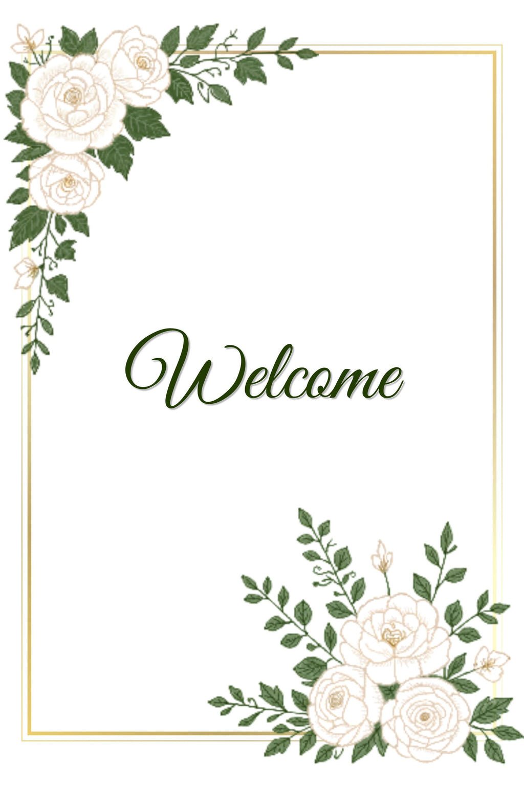 White Garden Wedding Sign Bundle | 33+ Editable Canva Reception Signs | Welcome Signs, Table Numbers & Tabletop Signs | Instant Download