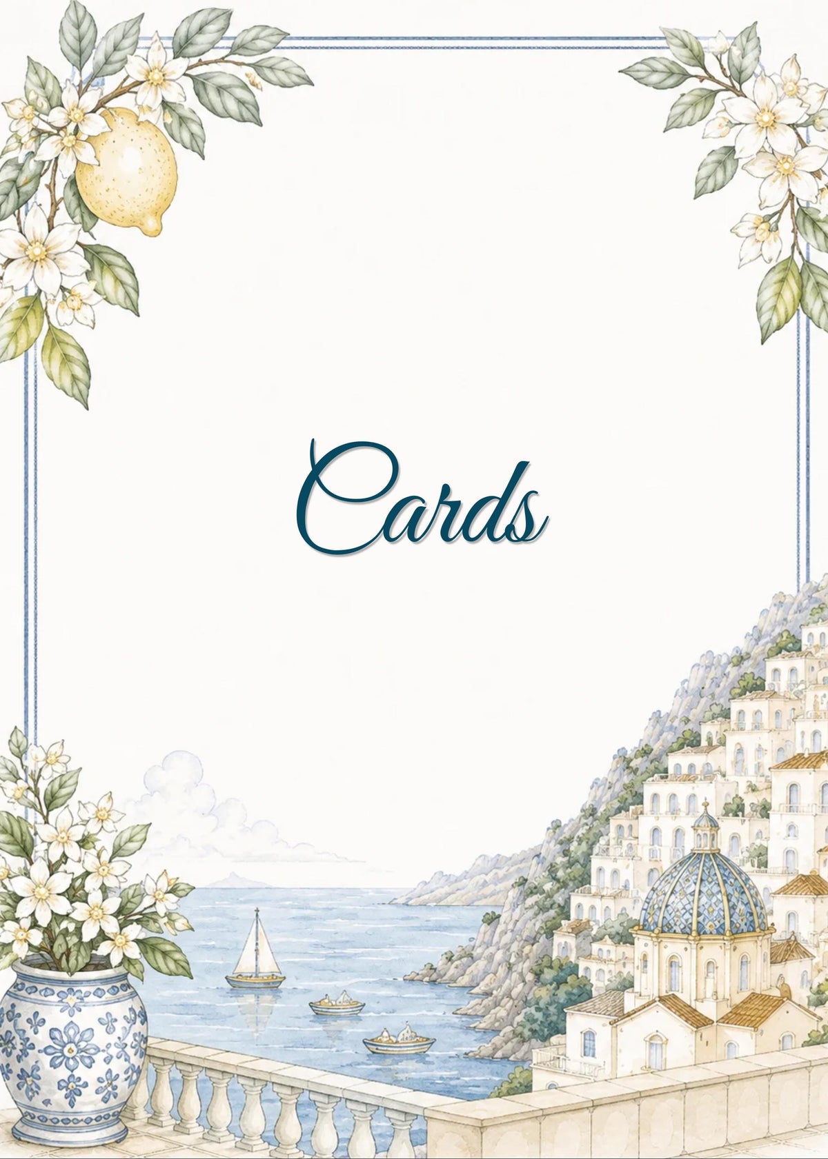 Amalfi Coast Wedding Reception Sign Bundle | Editable Canva Welcome Signs, Table Numbers & Tabletop Signs
