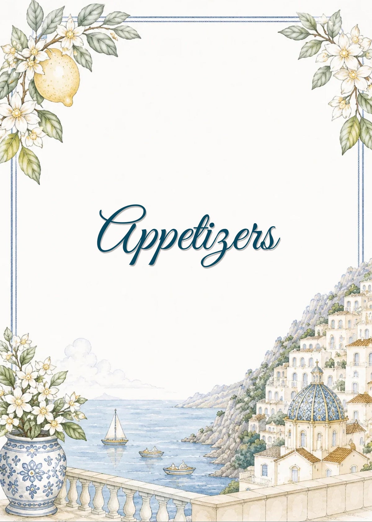 Amalfi Coast Wedding Reception Sign Bundle | Editable Canva Welcome Signs, Table Numbers & Tabletop Signs