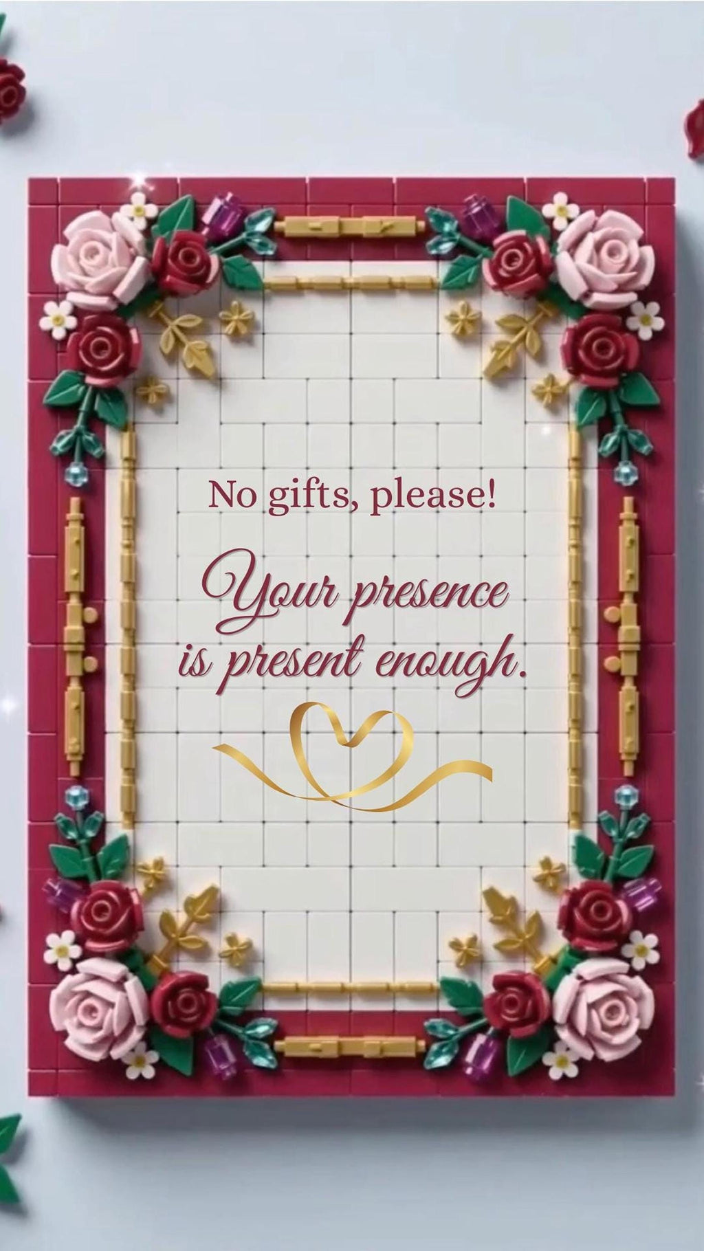 Editable Floral Brick Birthday Invitation, Animated Canva Template for Digital Events