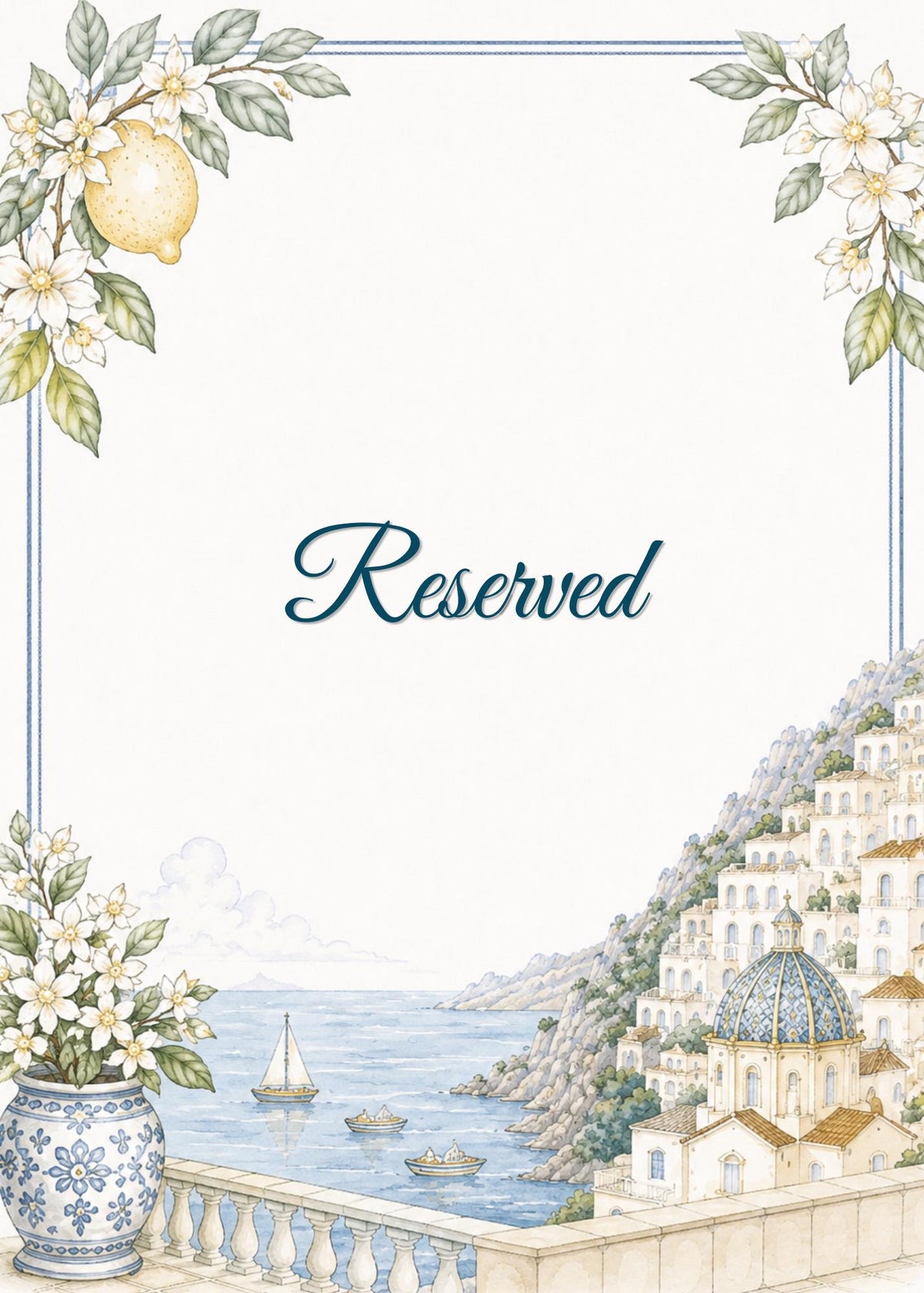 Editable Amalfi Coast Wedding Signs Bundle | 21 Reception Table Signs | Italian Lemon Wedding Decor | Printable Canva Templates