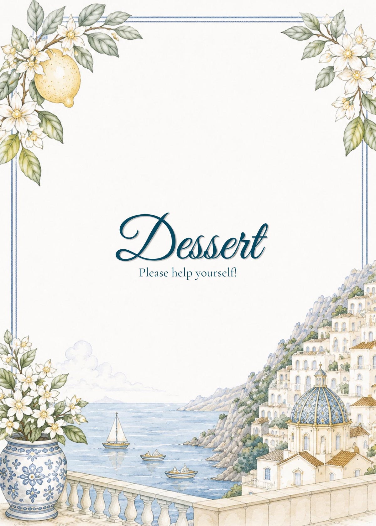 Editable Amalfi Coast Wedding Signs Bundle | 21 Reception Table Signs | Italian Lemon Wedding Decor | Printable Canva Templates