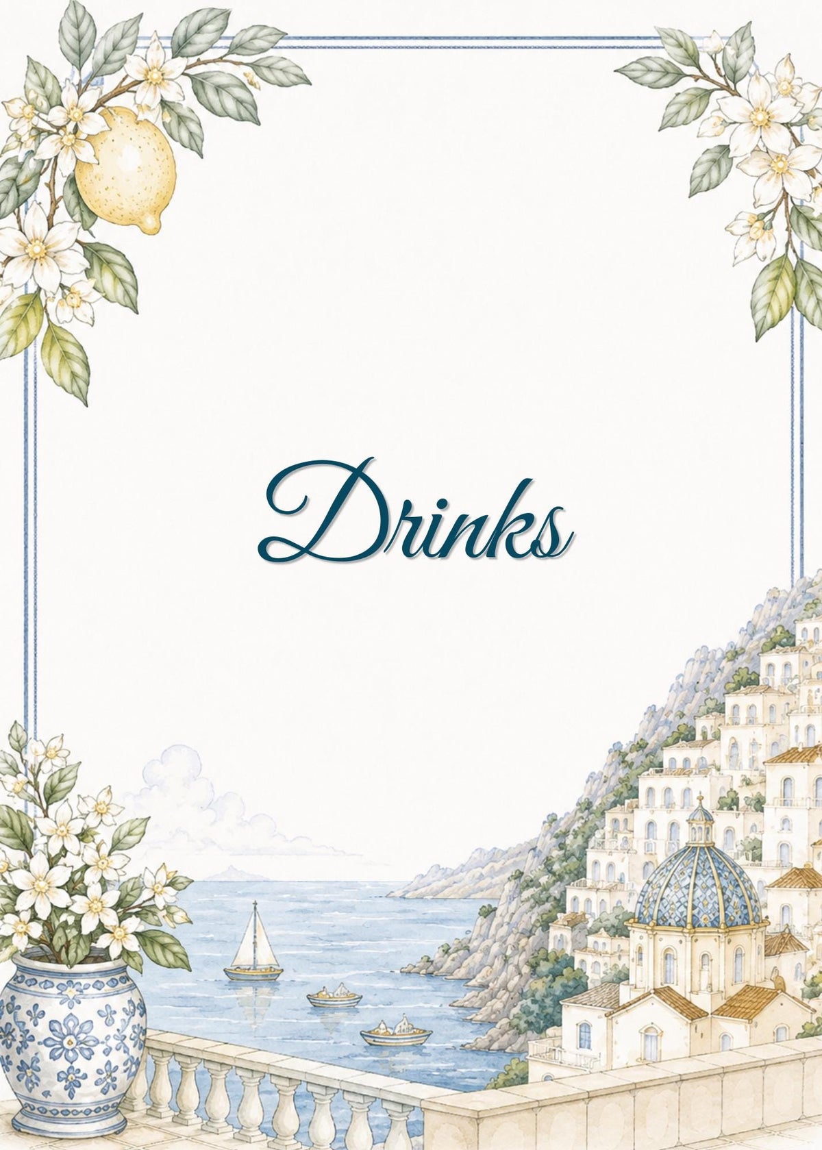 Editable Amalfi Coast Wedding Signs Bundle | 21 Reception Table Signs | Italian Lemon Wedding Decor | Printable Canva Templates