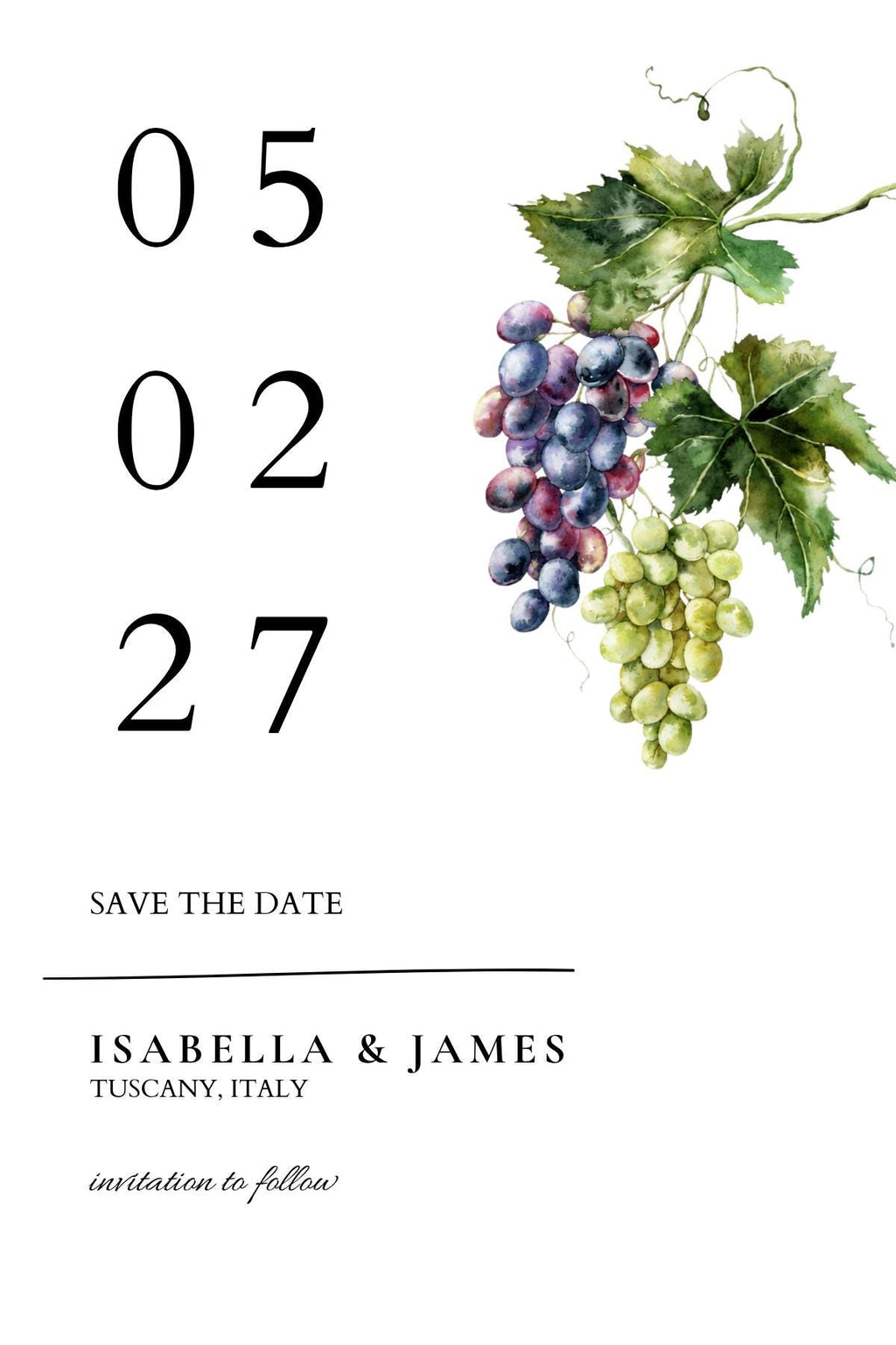 Minimal Cypress & Grape Wedding Suite Bundle | 14 Editable Canva Templates | Instant Download