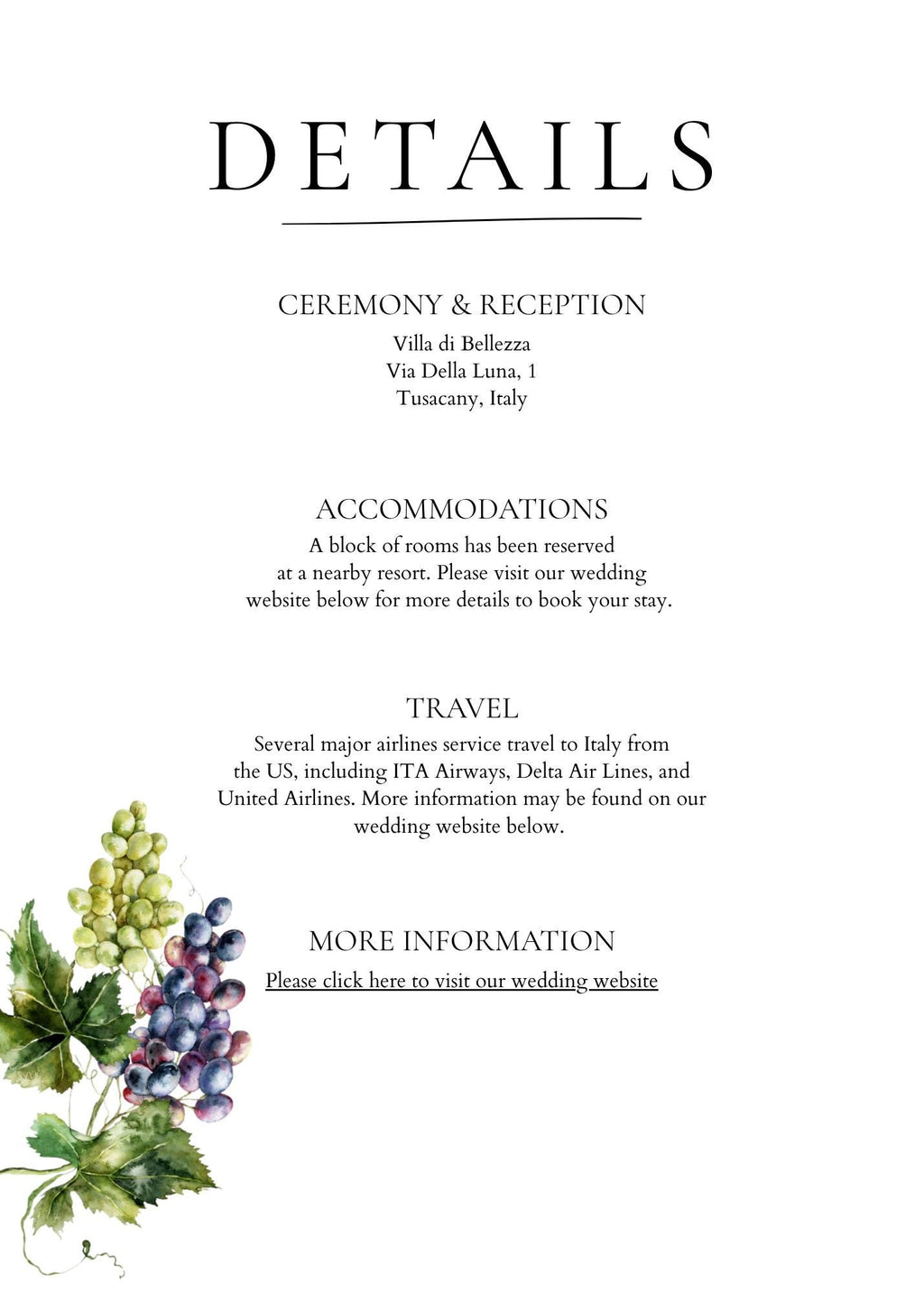 Minimal Cypress & Grape Wedding Suite Bundle | 14 Editable Canva Templates | Instant Download