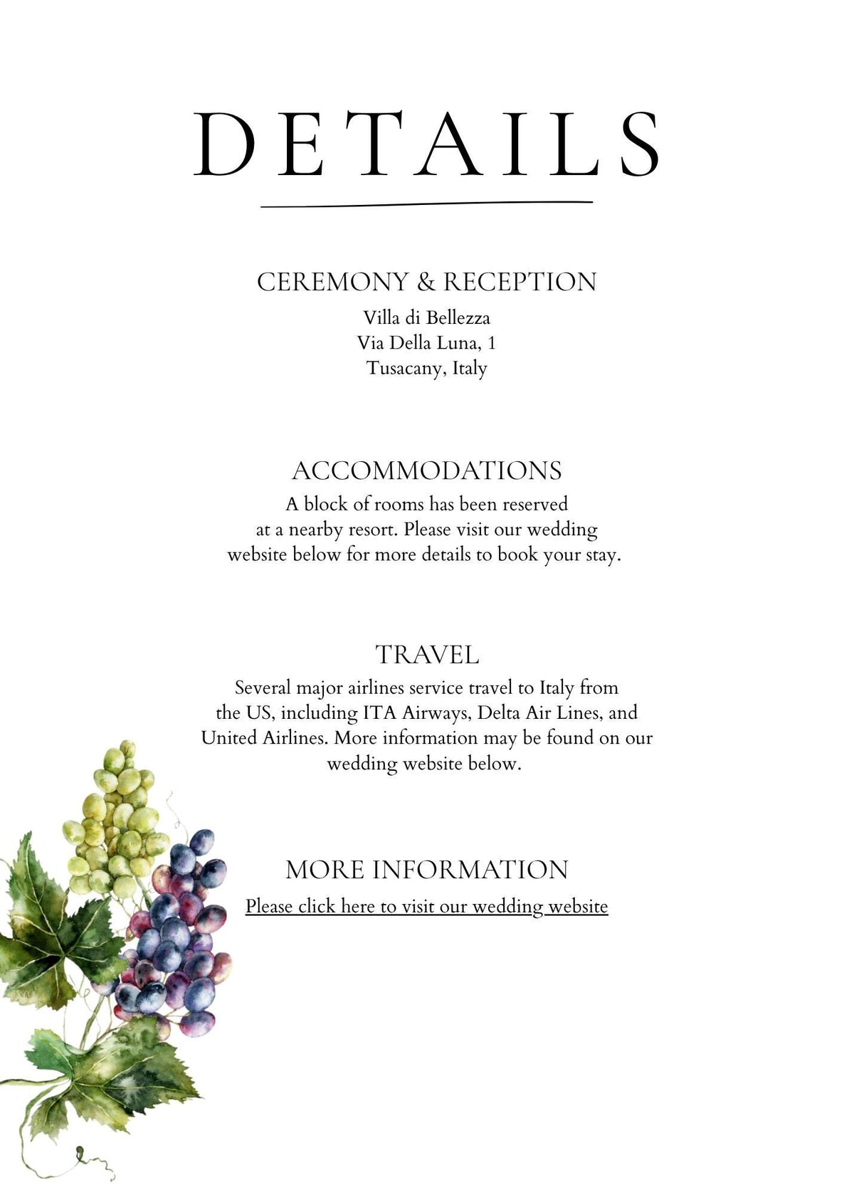 Minimal Cypress & Grape Wedding Suite Bundle | 14 Editable Canva Templates | Instant Download