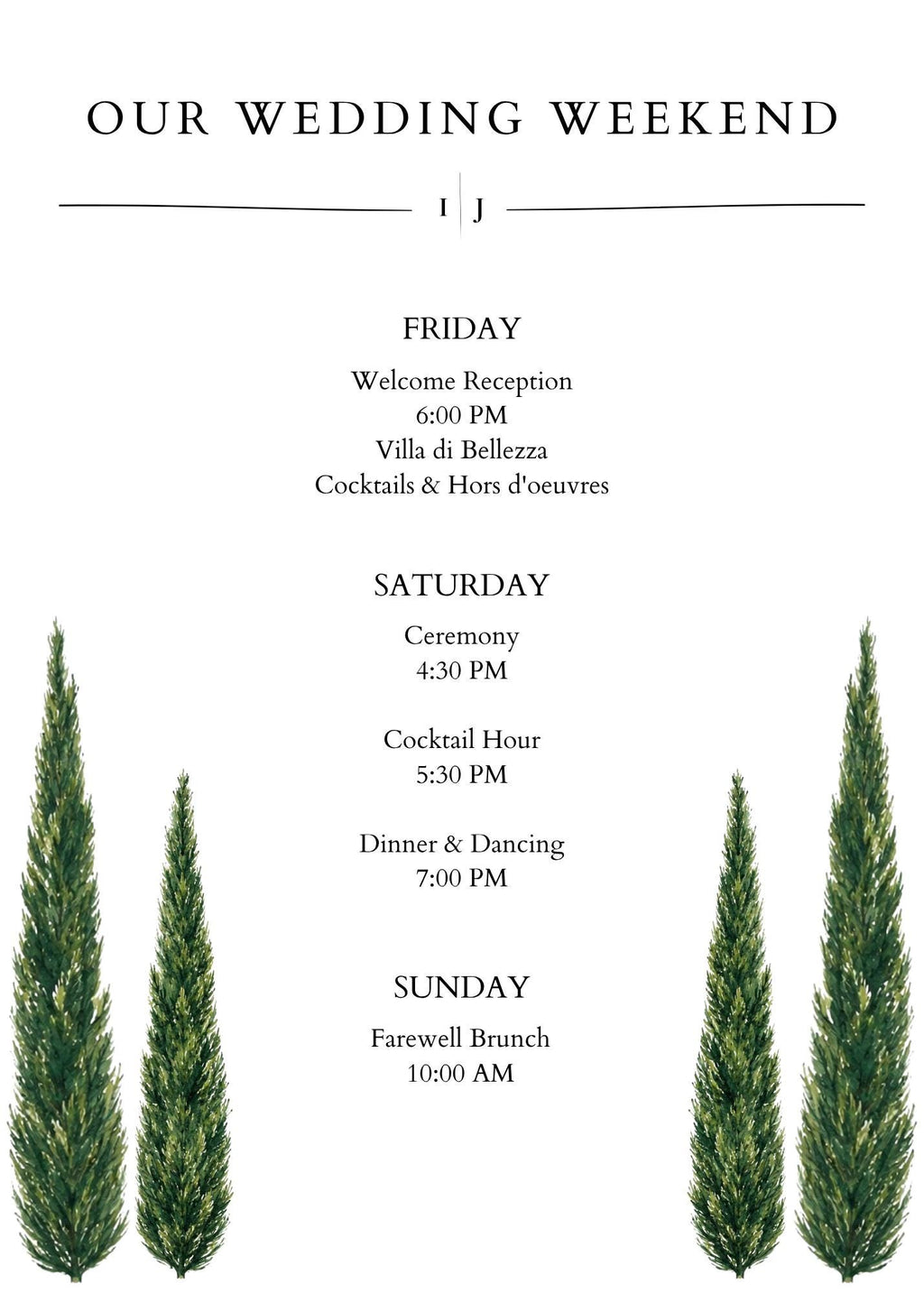 Minimal Cypress & Grape Wedding Suite Bundle | 14 Editable Canva Templates | Instant Download