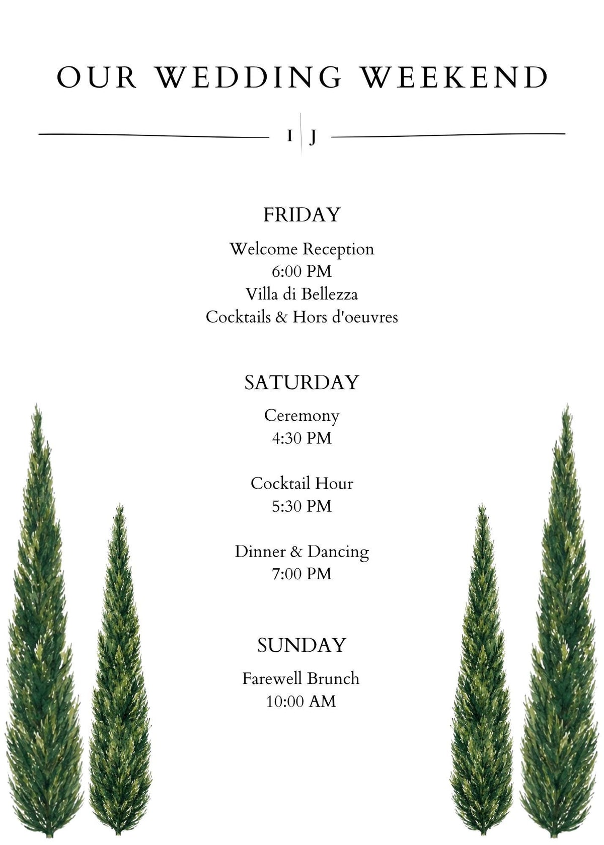 Minimal Cypress & Grape Wedding Suite Bundle | 14 Editable Canva Templates | Instant Download