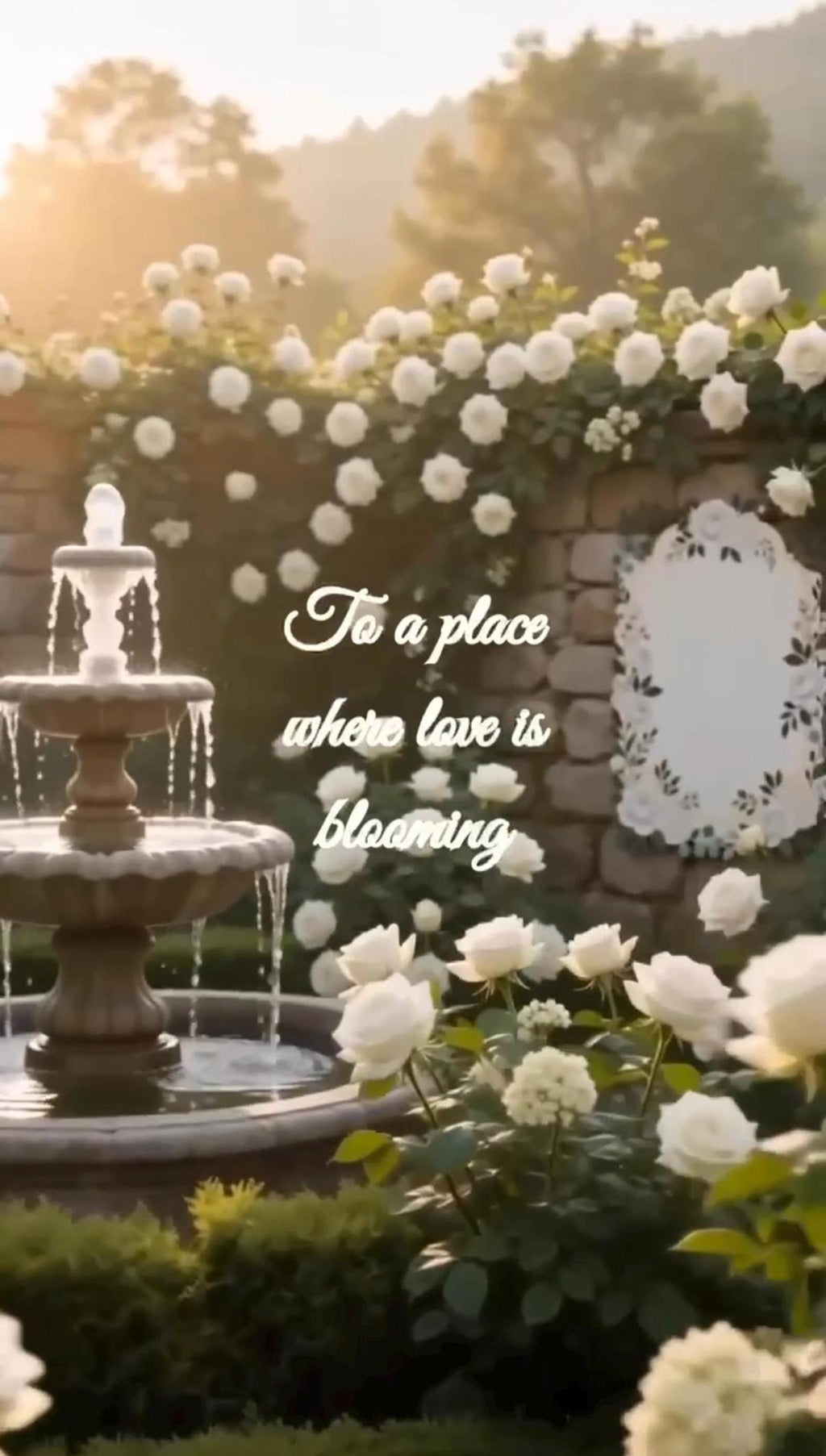 Cinematic White Garden Save the Date, Editable Canva Template for Luxury Floral Weddings