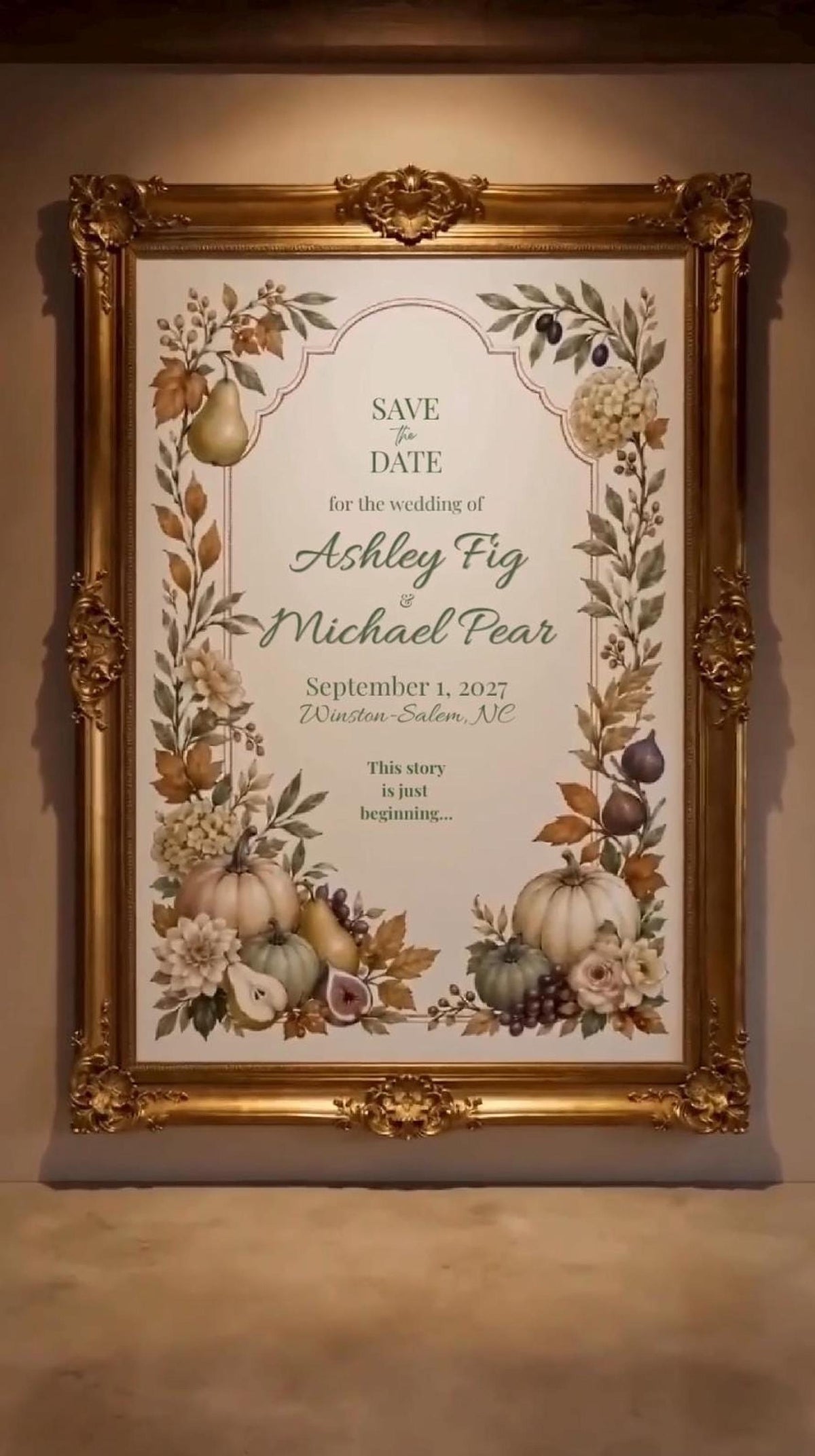 Cinematic Wedding Invite Video, Editable in Canva, Save the Date for Autumn Celebrations
