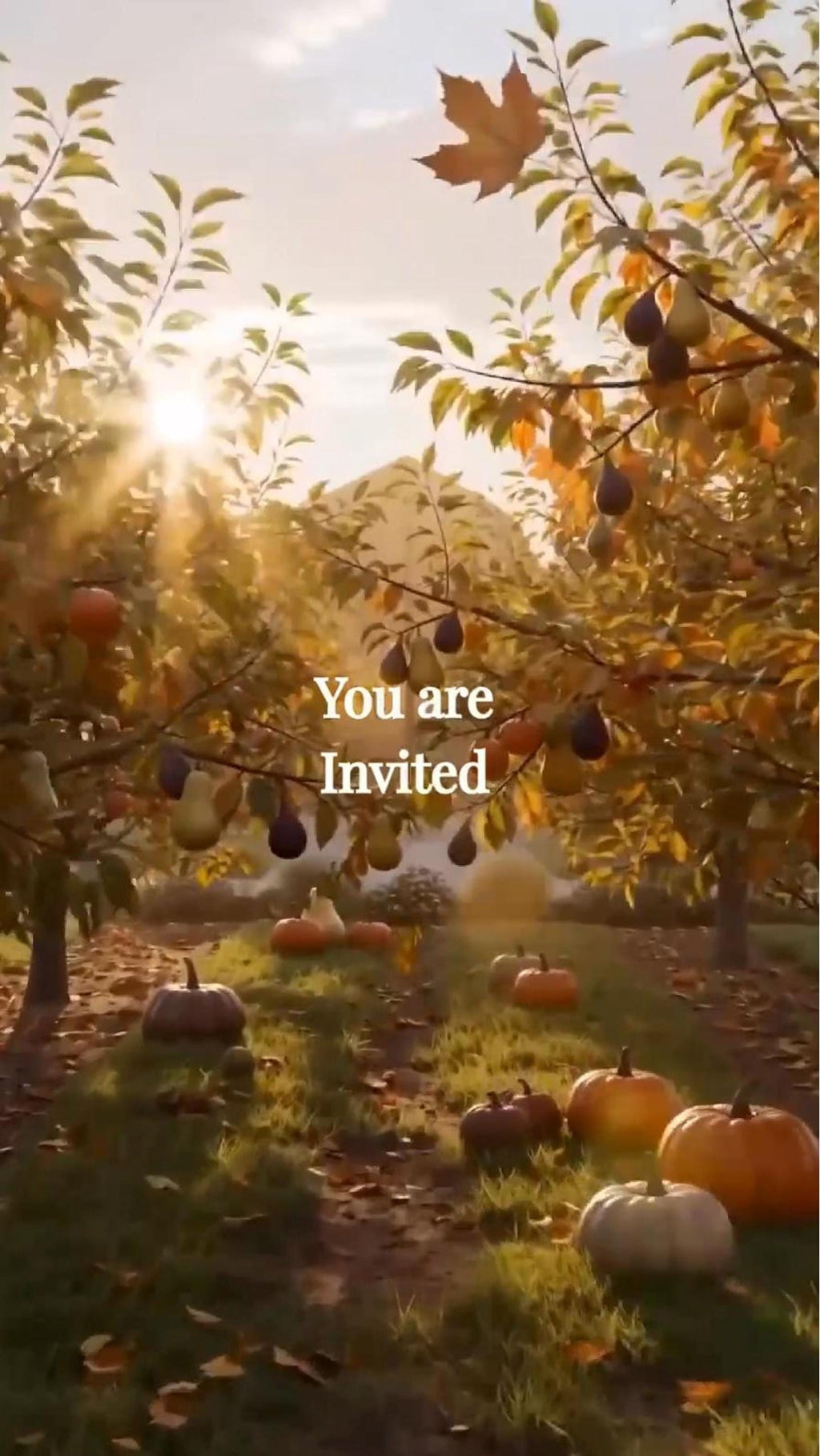 Cinematic Wedding Invite Video, Editable in Canva, Save the Date for Autumn Celebrations