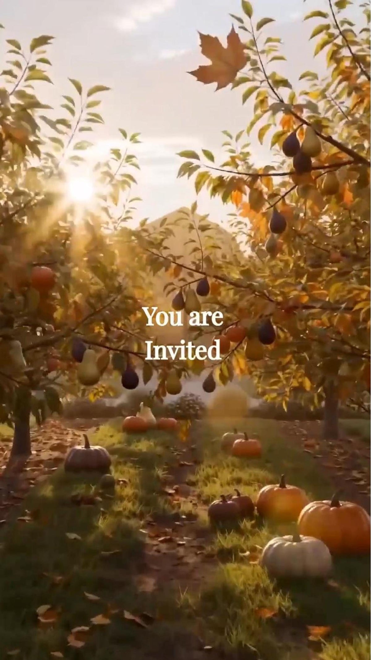Cinematic Wedding Invite Video, Editable in Canva, Save the Date for Autumn Celebrations