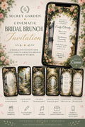 Cinematic Secret Garden Bridal Brunch Invitation | Animated Canva Template | Instant Download