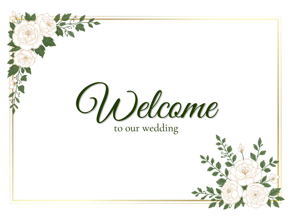 White Garden Wedding Sign Bundle | 33+ Editable Canva Reception Signs | Welcome Signs, Table Numbers & Tabletop Signs | Instant Download