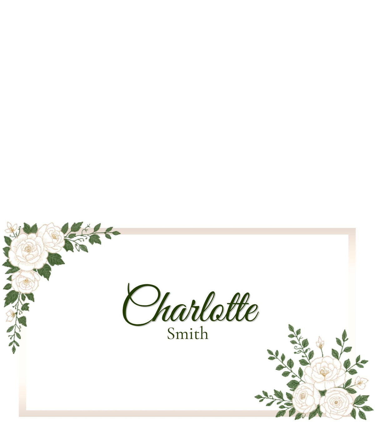 White Garden Wedding Place Cards | Editable Canva Place Card Template | Flat & Folded Tent Cards | Printable Wedding Seating Cards | Instant