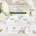 White Garden Wedding Place Cards | Editable Canva Place Card Template | Flat & Folded Tent Cards | Printable Wedding Seating Cards | Instant