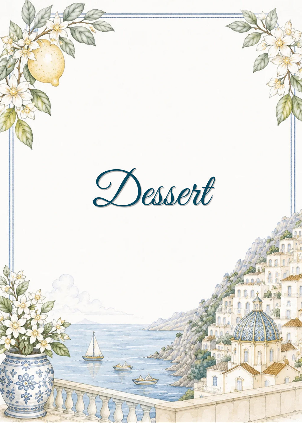 Amalfi Coast Wedding Reception Sign Bundle | Editable Canva Welcome Signs, Table Numbers & Tabletop Signs
