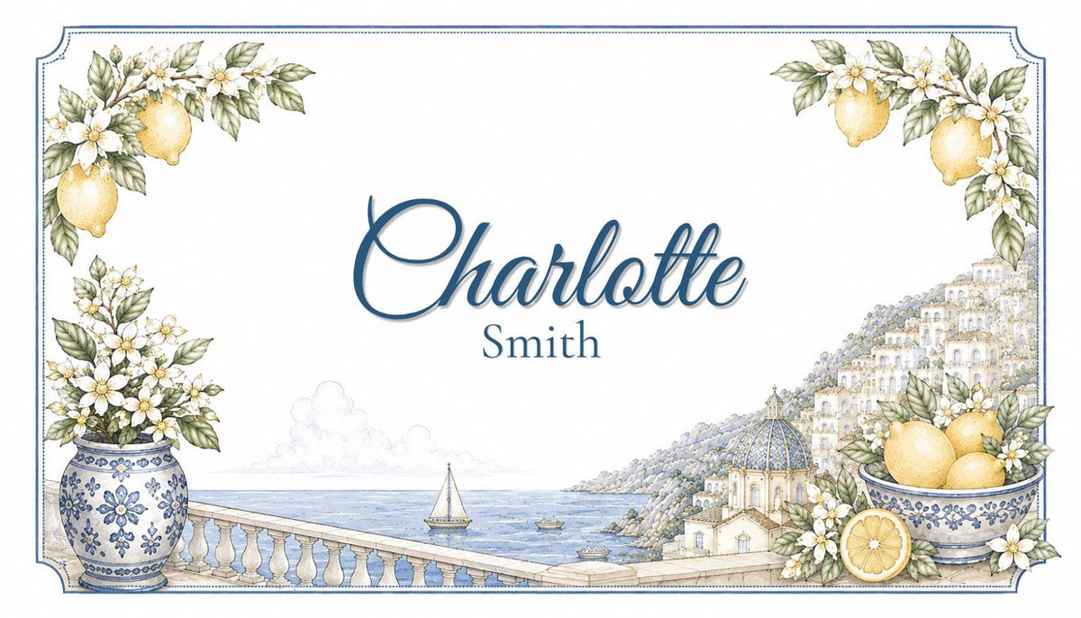 Amalfi Coast Wedding Place Cards | Editable Canva Place Card Template | Flat & Folded Tent Cards | Mediterranean Wedding | Instant Download