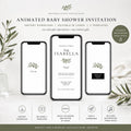 Minimal Olive Baby Shower Invite | Animated Canva Baby Shower Invitation | Editorial Baby Shower Template | Instant Download