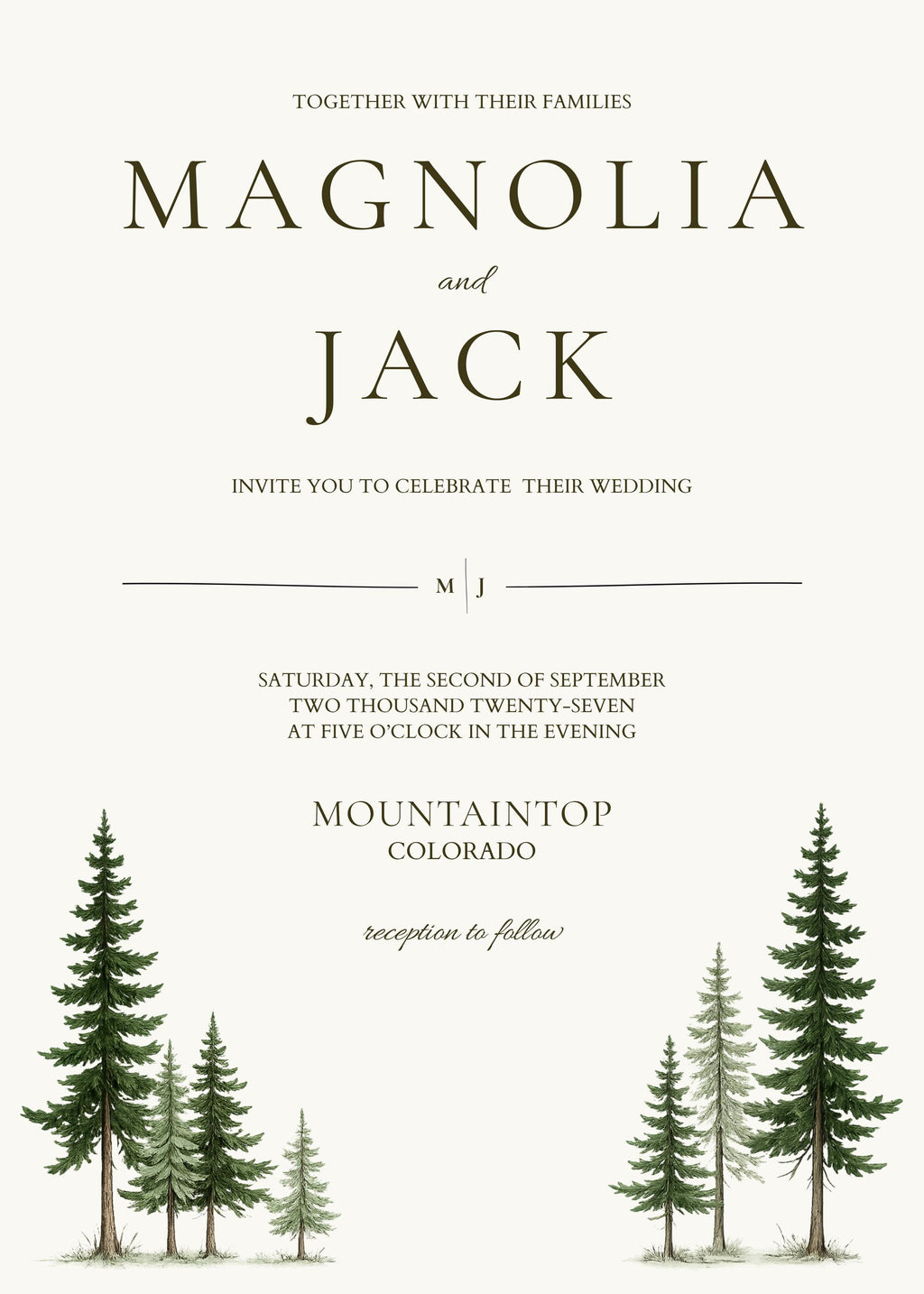 Mountain Wedding Invitation Suite, 33 Editable Canva Templates, Minimal Wedding Bundle, Save the Date, RSVP, Details Card, and More