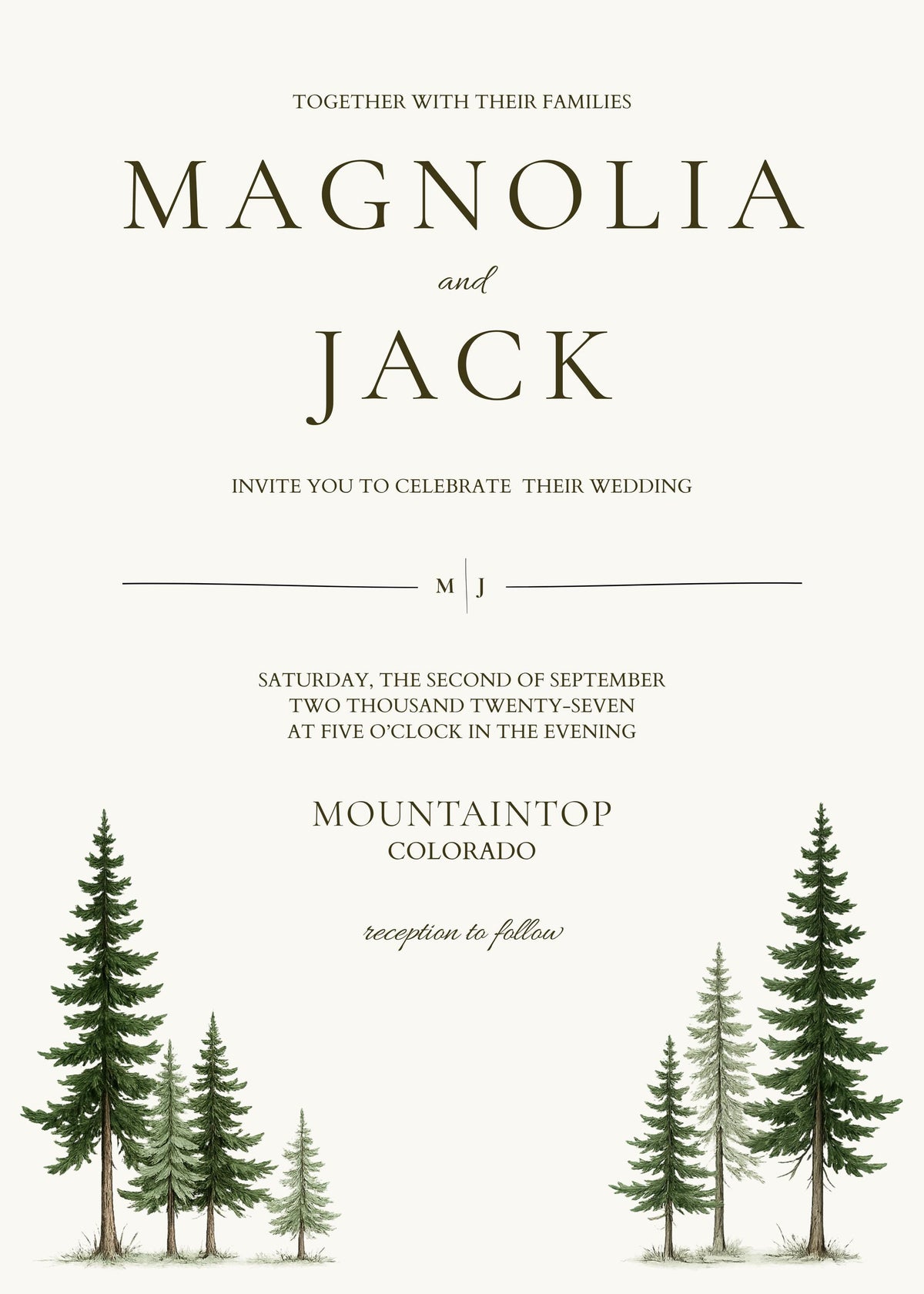 Mountain Wedding Invitation Suite, 33 Editable Canva Templates, Minimal Wedding Bundle, Save the Date, RSVP, Details Card, and More