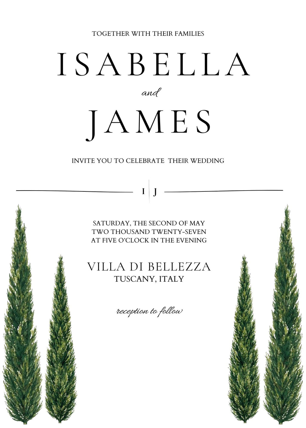Minimal Cypress & Grape Wedding Suite Bundle | 14 Editable Canva Templates | Instant Download