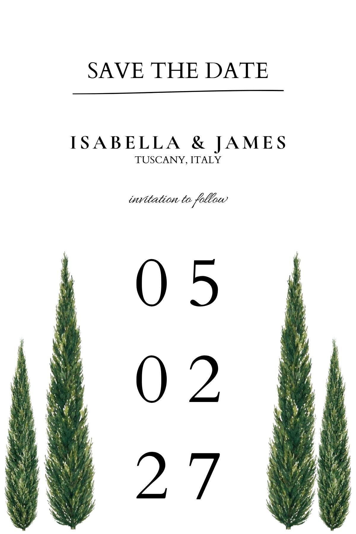 Minimal Cypress & Grape Wedding Suite Bundle | 14 Editable Canva Templates | Instant Download