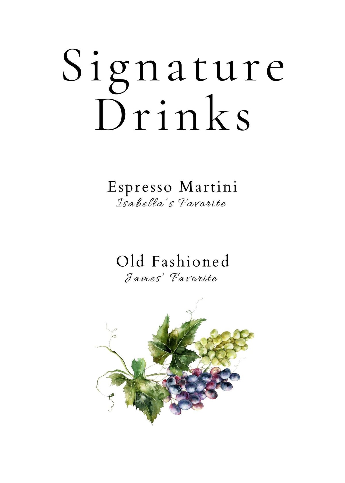 Minimal Cypress and Grape Wedding Reception Sign Bundle | 92 Editable Canva Templates | Welcome Signs, Table Numbers and Wedding Signage
