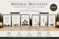 Minimal Mountain Wedding Table Numbers & Reception Signs Bundle, 116 Editable Canva Templates